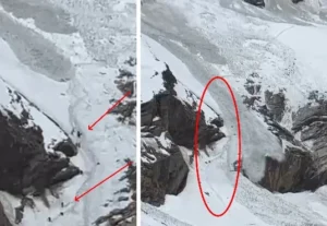 उत्तराखंड / बागेश्वर : मौत बनकर दौड़ा एवलॉन्च, 5 सेकेंड ने बचाईं 19 जिंदगियां; हिमस्खलन दल के बगल से गुजर गया बर्फ का सैलाब_देखे विडिओ !!